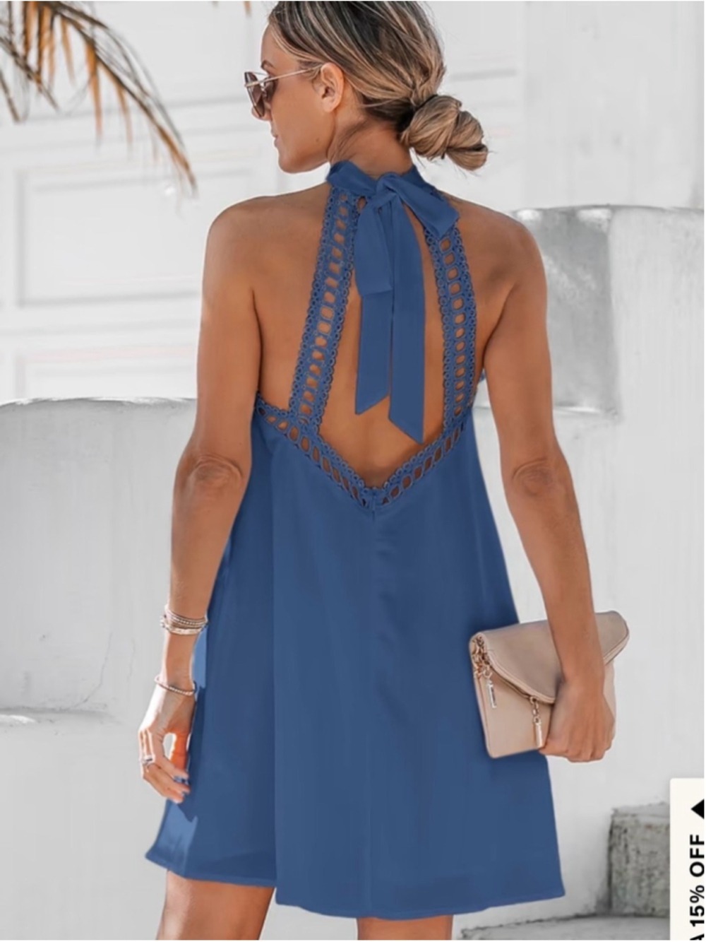 Deep Focus Blue Mini Dress size XL - Picture 2 of 6